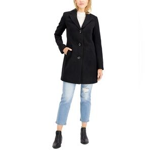 Maralyn & Me Juniors Single-Breasted Reefer Coat  jacket, black  size XL NWT